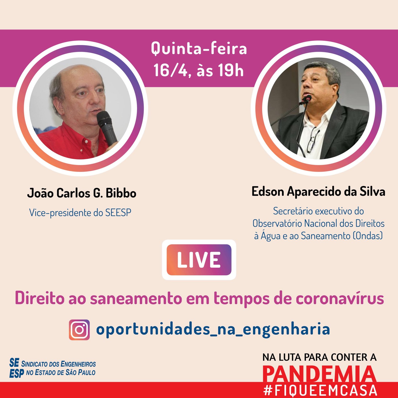 Engenheiros de SP promovem debate virtual nesta quinta (16) sobre saneamento