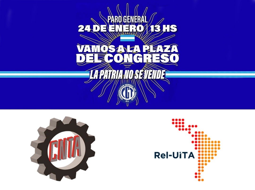 CNTA apoia a paralisação geral na Argentina