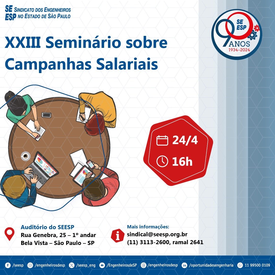 Sindicato dos Engenheiros abre campanha salarial