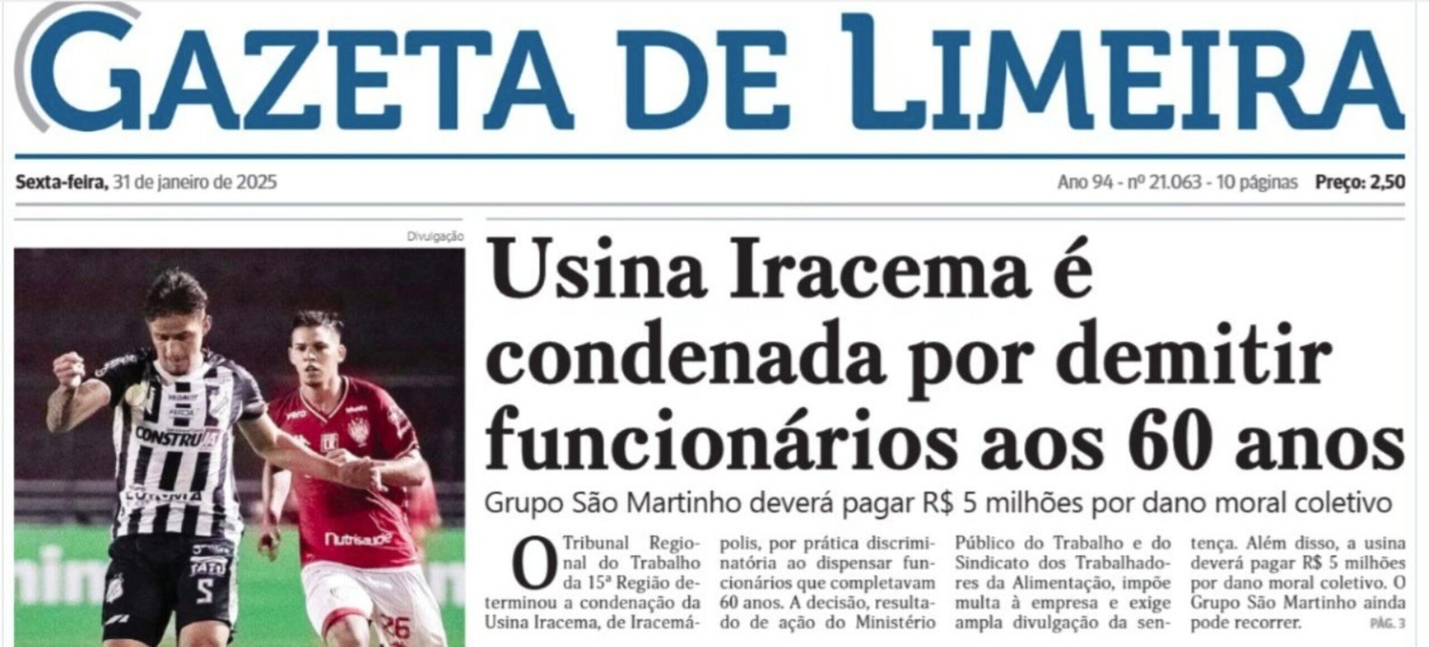 Sindicato e MPT vencem Usina na Justiça