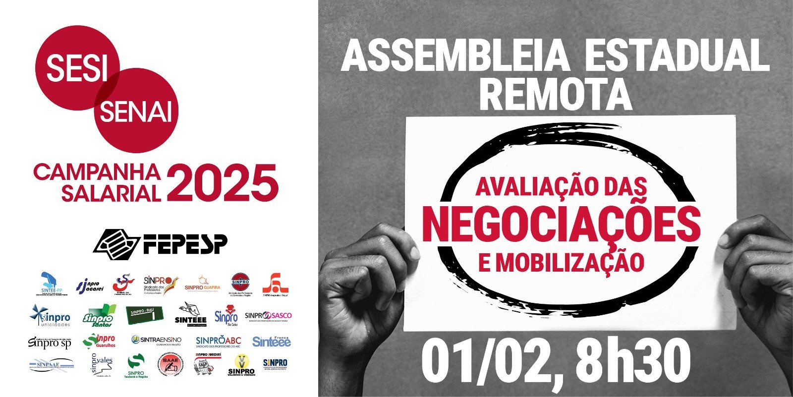 Professores convocam assembleia do Sesi/Senai