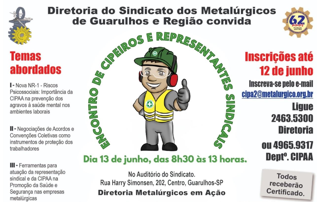 Metalúrgicos reúnem Cipeiros e Delegados