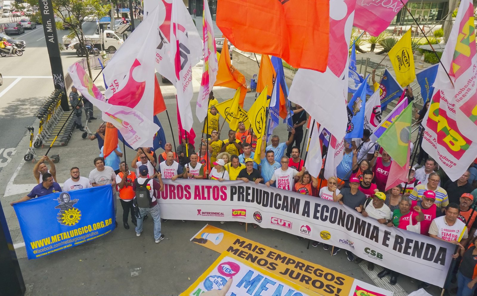 Sindicalismo protesta contra juros altos em SP