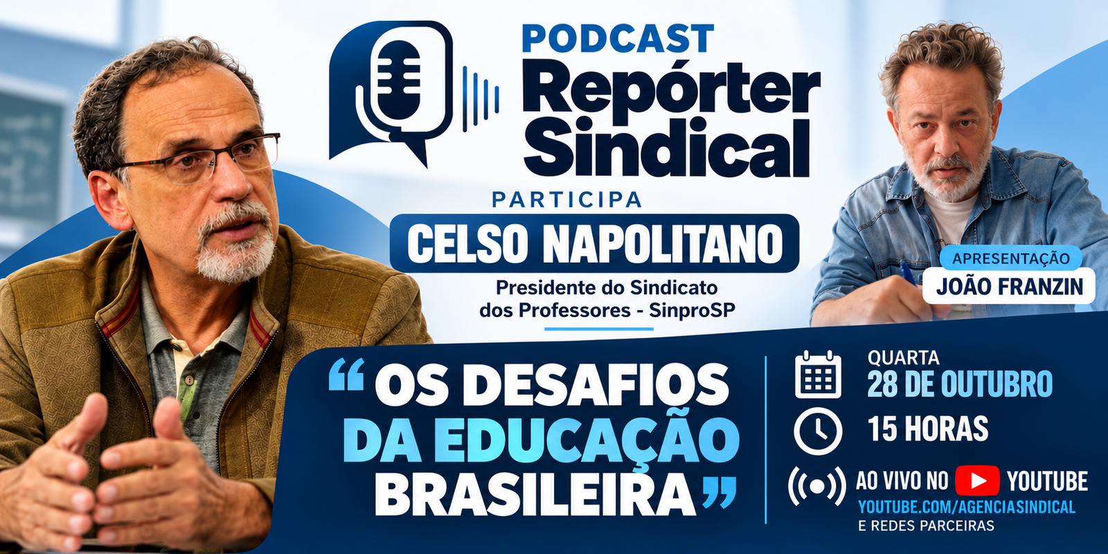 Podcast de quarta recebe o professor Celso Napolitano